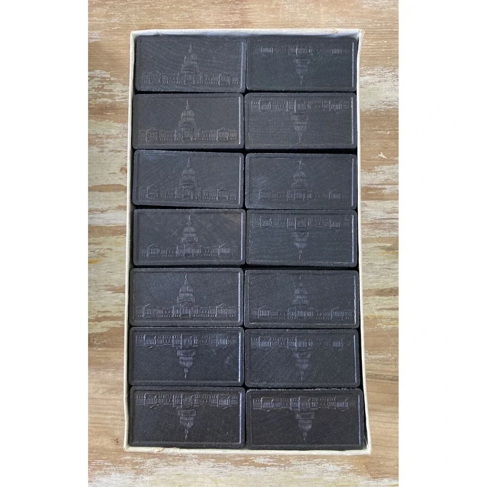 Vintage Halsam double nine Capitol Dominoes complete nice original box